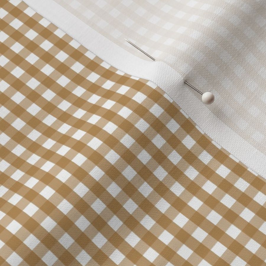 tiny gingham caramel brown