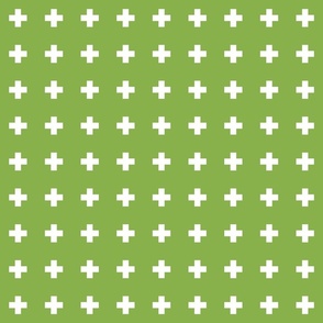 greenery 1" swiss cross - pantone color of the year 2017