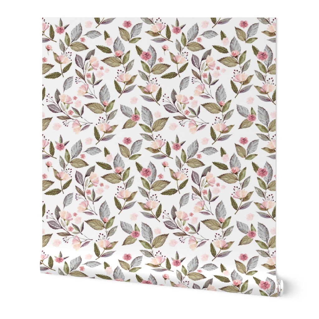 8" Spring Floral Petal Pink Mix and Match Print