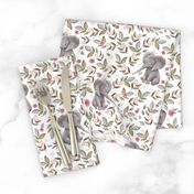 8" Baby Elephant with Crown & Florals /  Mix & Match