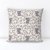 8" Baby Elephant with Crown & Florals /  Mix & Match