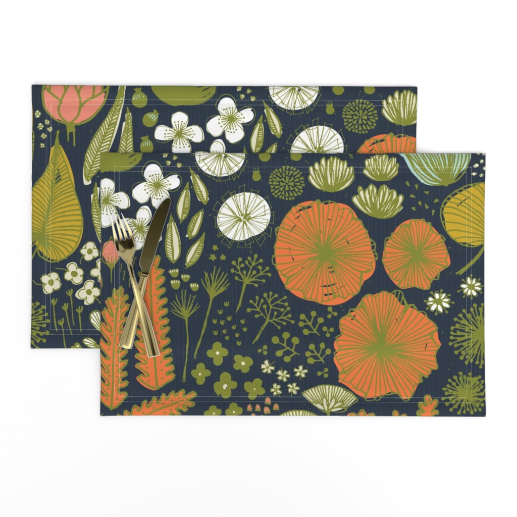 Botanical Sketchbook M+M Navy Black by Friztin