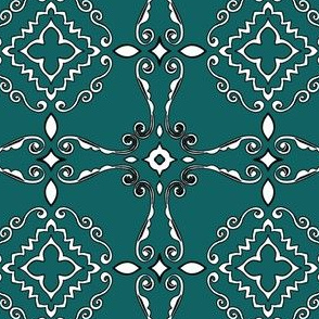 Western Bandana | Line Art Quilt Pattern 01, 4 inch Block