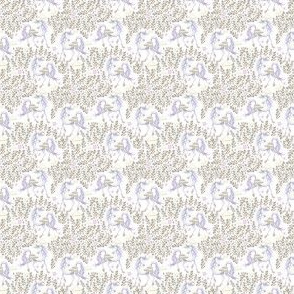 1.5" Magical Unicorn Floral  Garden Gold Silver hues