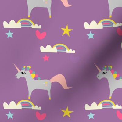 Unicorn and rainbow´s purple