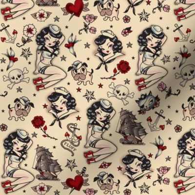 Suzy Sailor Retro Tattoo -SMALL