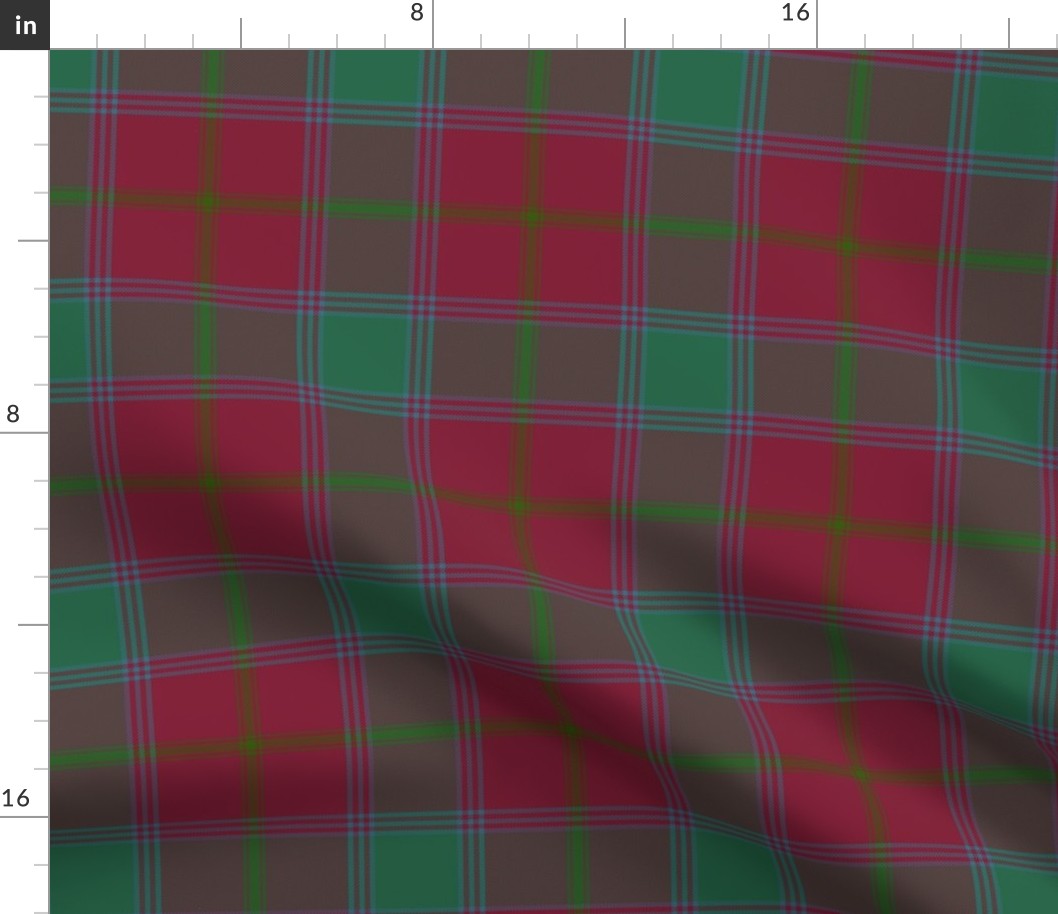 Connacht/Connaught Irish District tartan #1, 6" red/green