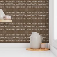 Minimalist Tribal Pattern on Brown