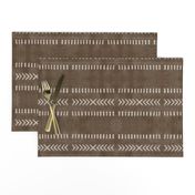 Minimalist Tribal Pattern on Brown