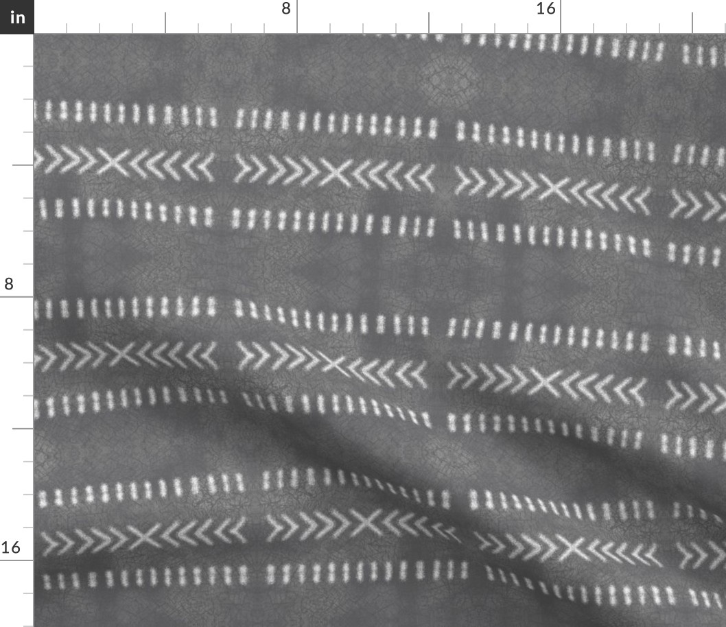 Minimalist Tribal Pattern on Gray Fabric | Spoonflower