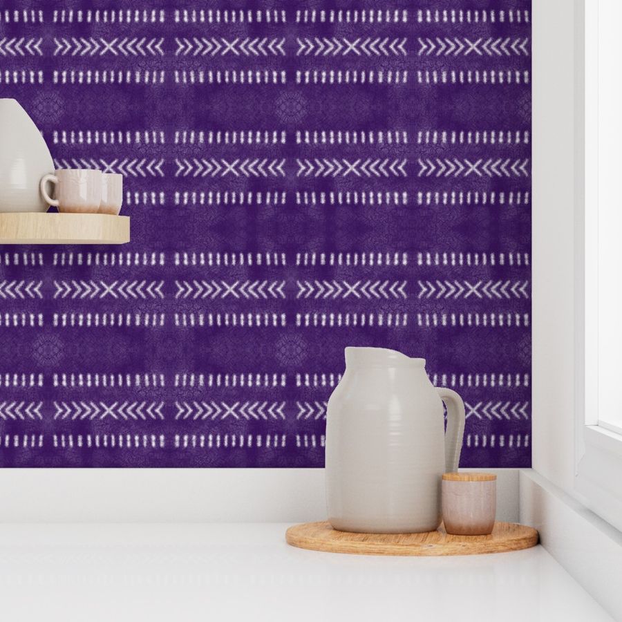 Minimalist Tribal Pattern on Purple