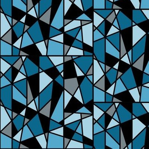 Geometric Design in Blue and Black