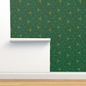 Gold Sunburst Tile - Green