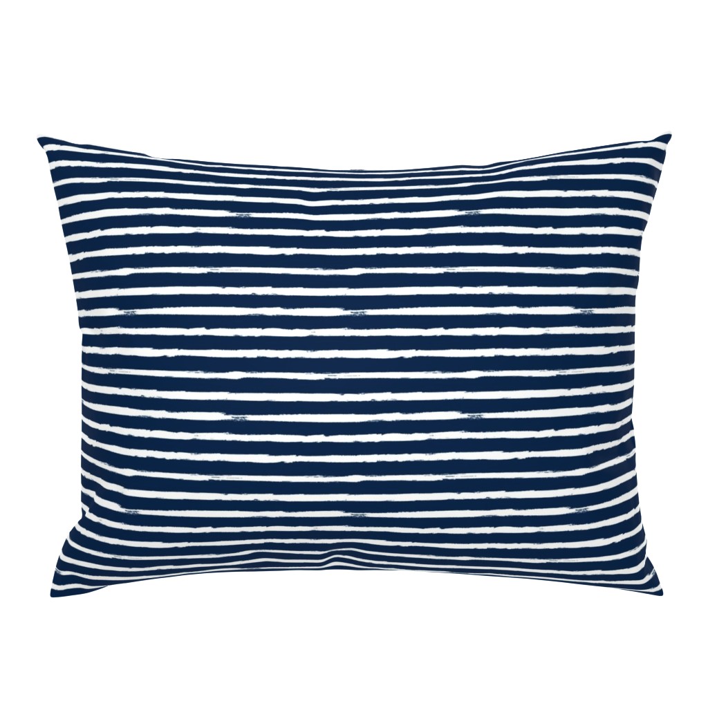 White Painted Stripes on Navy Blue (Grunge Vintage Distressed 4th of July American Flag Stripes)