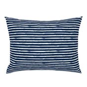 White Painted Stripes on Navy Blue (Grunge Vintage Distressed 4th of July American Flag Stripes)