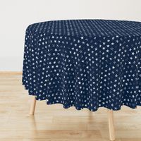 Distressed White Stars on Navy Blue (Grunge Vintage 4th of July American Flag Stars)