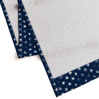 Distressed White Stars on Navy Blue (Grunge Vintage 4th of July American Flag Stars)