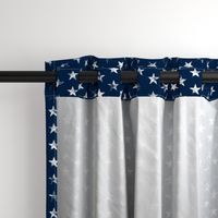 Distressed White Stars on Navy Blue (Grunge Vintage 4th of July American Flag Stars)