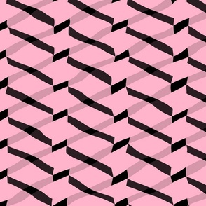 Pink and Black Chevron Glitch