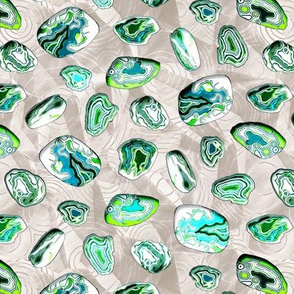 waterdrop agates blue green 