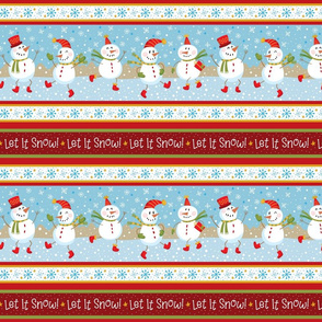 Snowmen Border-Blue