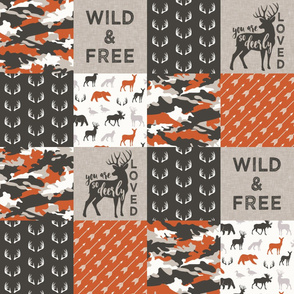 Wild & Free/ so deerly loved - woodland patchwork - C1