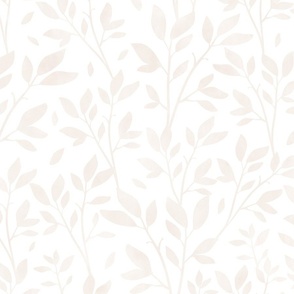 Watercolor Leaves  - vanilla - white/beige