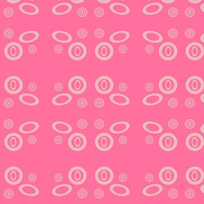 Oval  Pink and Cream geometric