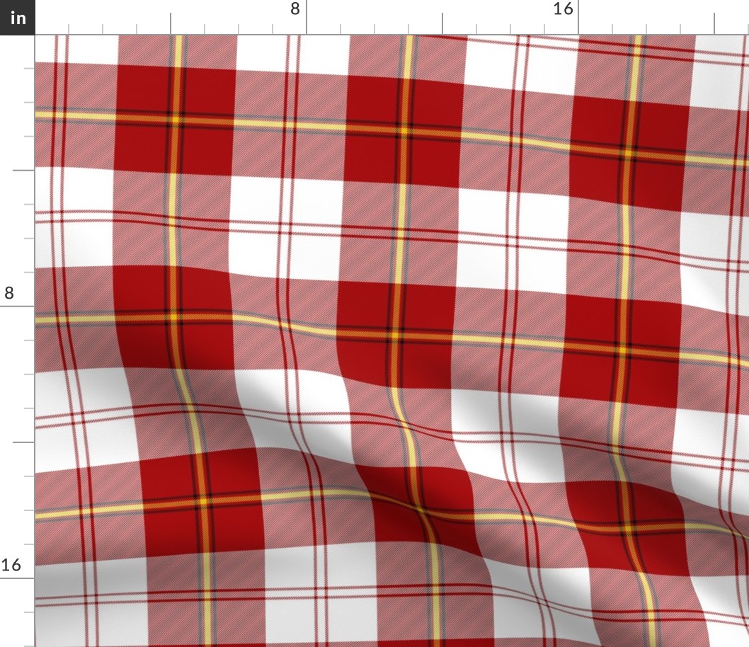 Cunningham dress tartan, 6" red with yellow