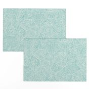 jumbo petoskey-stone pattern,  light turquoise  on off-white