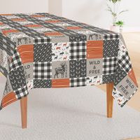 Little Man/Wild & Free with plaid - woodland patchwork - C1