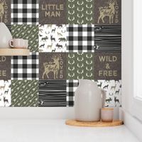 Little Man/ Wild & Free woodland patchwork C2 plaid
