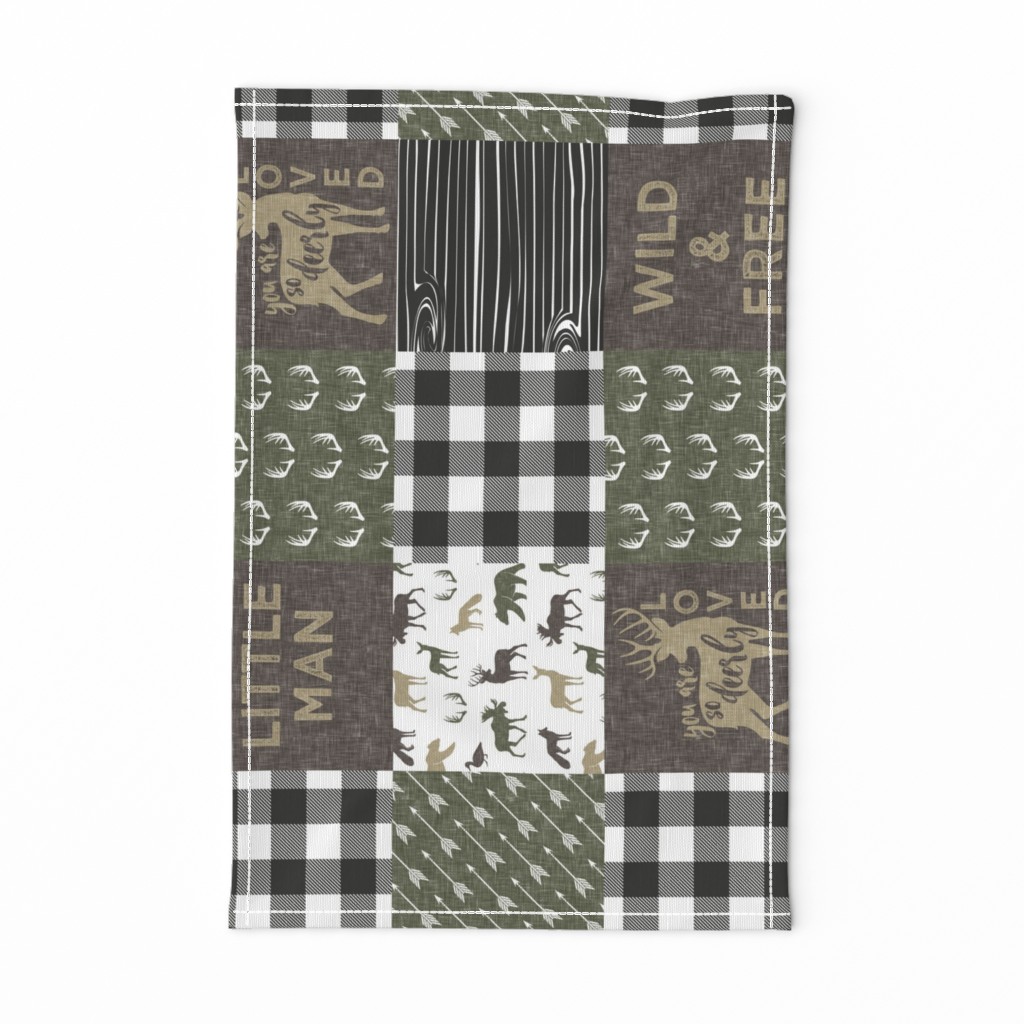 Little Man/Wild & Free - Woodland patchwork - C2 Plaid (90)