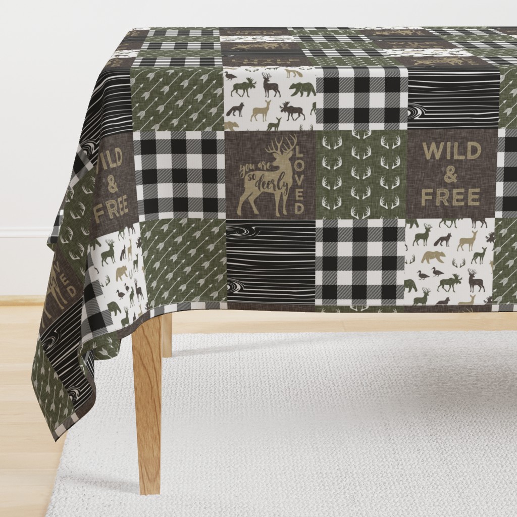 Little Man/Wild & Free - Woodland patchwork - C2 Plaid (90)