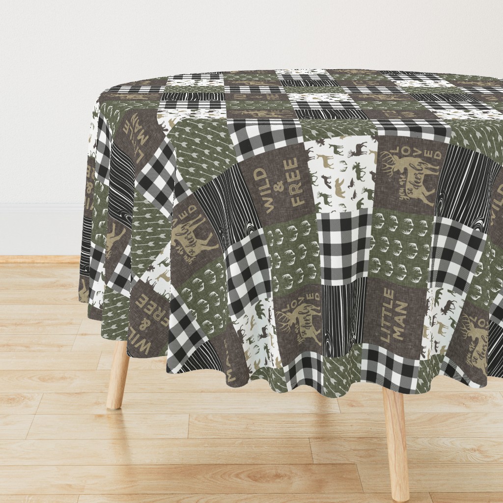 Little Man/Wild & Free - Woodland patchwork - C2 Plaid (90)