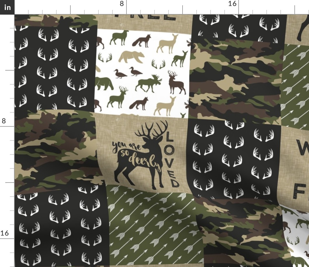 Wild&Free - woodland wholecloth - you are so deerly loved C2