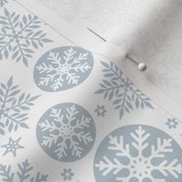 Magical snowflakes 9 // white background light blue grey snowflakes