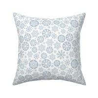 Magical snowflakes 9 // white background light blue grey snowflakes