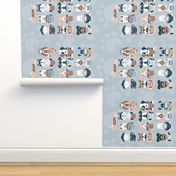 2024 Calendar Doggie Coffee and Tea Time 2 // light blue grey background