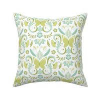 Butterfly Damask - Aqua