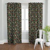 Vintage Christmas Floral Hunter Green