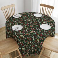 Vintage Christmas Floral Hunter Green