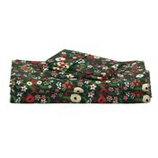 Vintage Christmas Floral Hunter Green