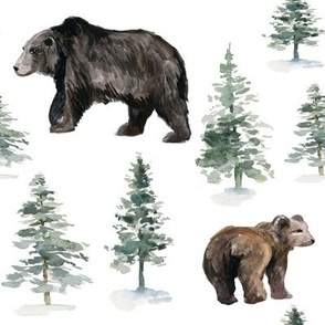 8" Camping Bear and Trees