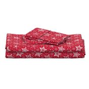 Patterned Christmas Stars red & white - smaller scale