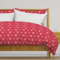 Patterned Christmas Stars red & white - smaller scale