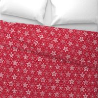 Patterned Christmas Stars red & white - smaller scale