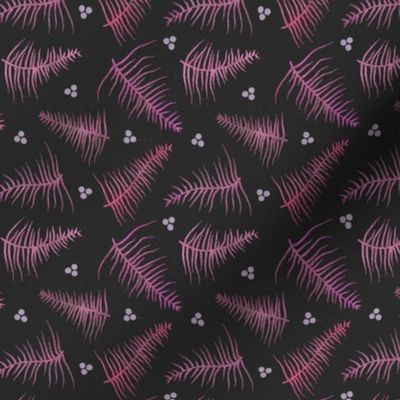 Botanical Print in Pink & Gray