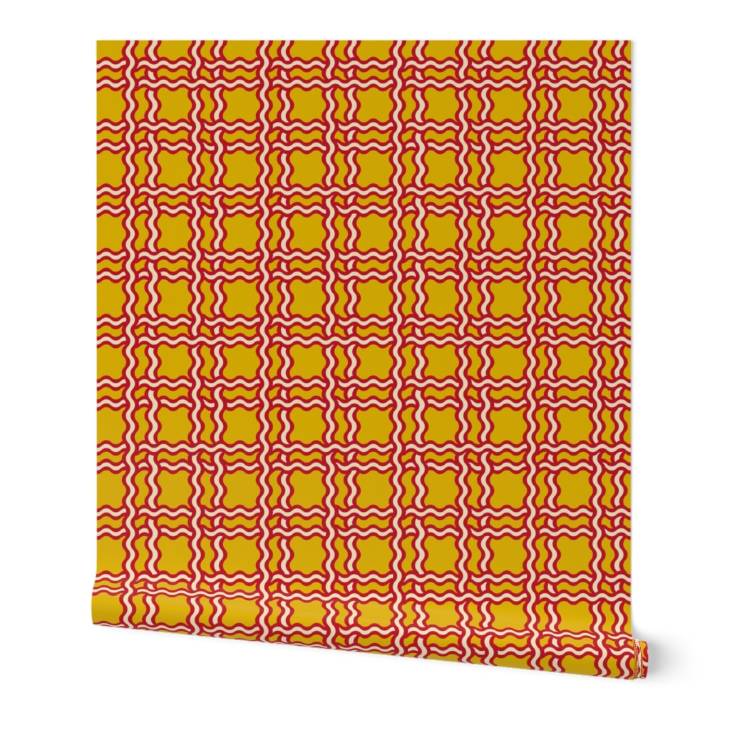 squiggle plaid 2 - honey red