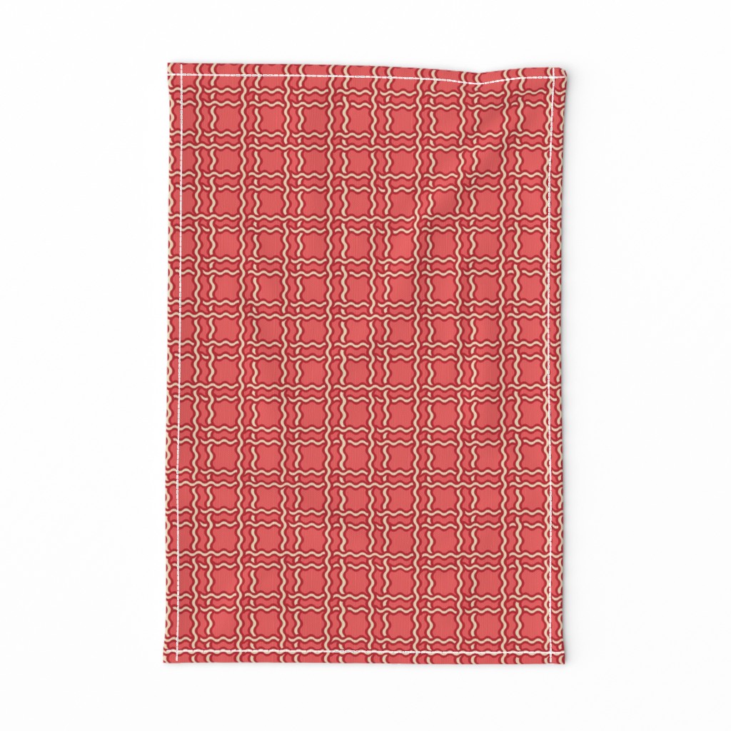 squiggle plaid 2 - melon red